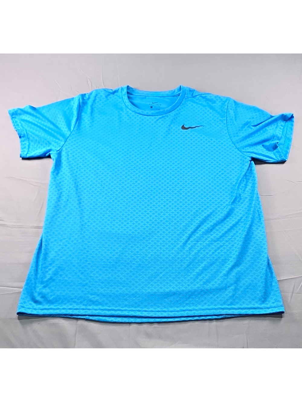 Nike Dri-FIT Athletic T-shirt Blue textured Mesh Knit short sleeve XL